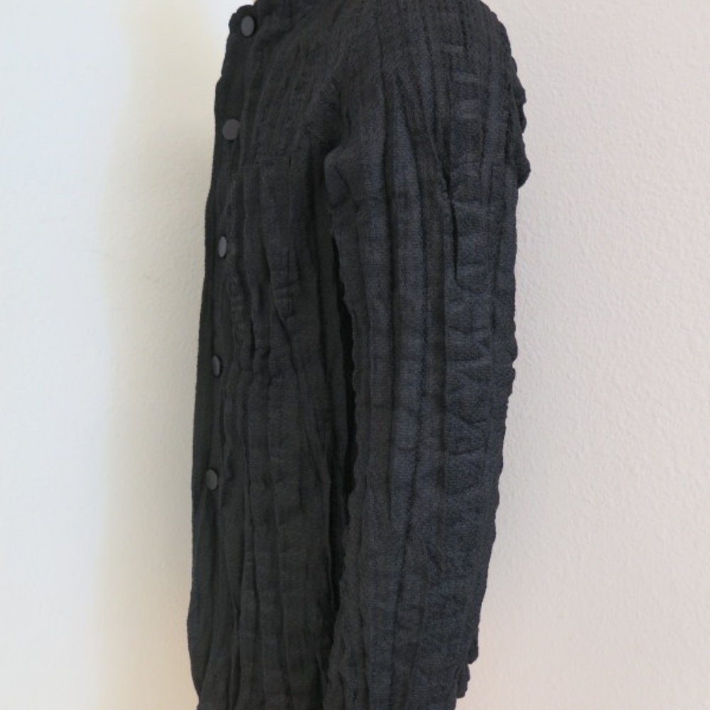 Issey Miyake Men Jacket Black Plisse Wrinkled - Picture 3 of 7
